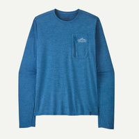 Mens Long Sleeved Cap Cool Sun Shirt - Aquatic Blue - Light Aquatic Blue X-Dye