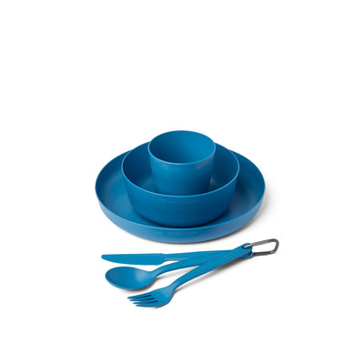 Camp Dinnerware Set W Mesh Sack 6 Piece - Cadre Blue