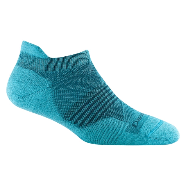 Darn Tough 1112 Women's Run Element No Show Tab Lightweight With Cushion - Cyan