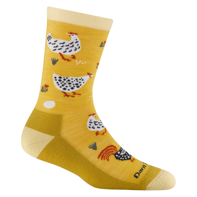 Darn Tough 6114 Women's Mother Clucker Crew Lightweight With Cushion - Sunny