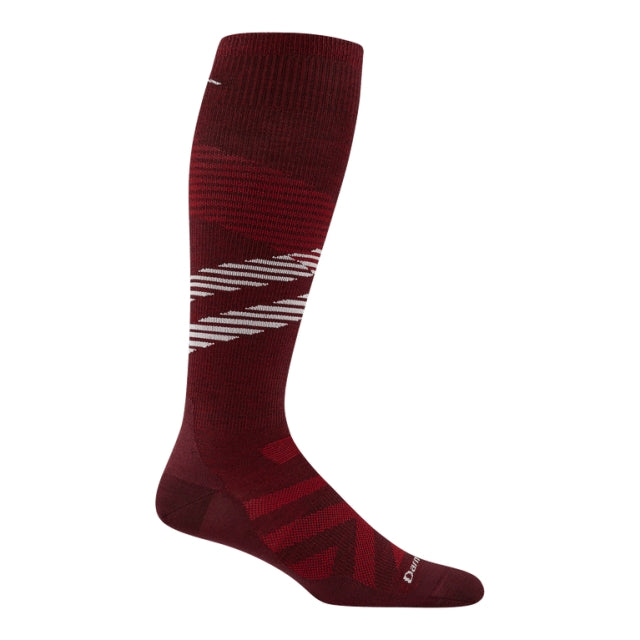 Darn Tough 8002 Men's Pennant RFL Ultra-Lightweight Ski & Snowboard Sock - Burgundy