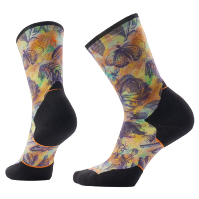 Smartwool Women's Trail Run Targeted Cushion Floral Party Print Crew Socks - Multi Color