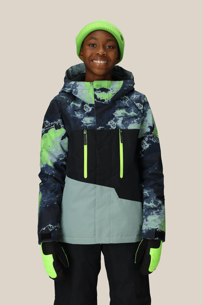 686 BOYS GEO INSULATED JACKET - BLUE HEMISPHERE COLORBLOCK