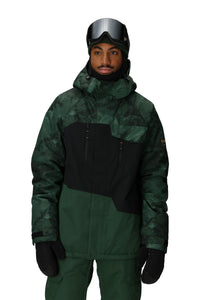 Mens Geo Insulated Jacket - MOSS GREEN COLORBLOCK