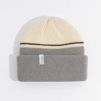 COAL Frena Beanie - Mid Grey Blocked Stripe