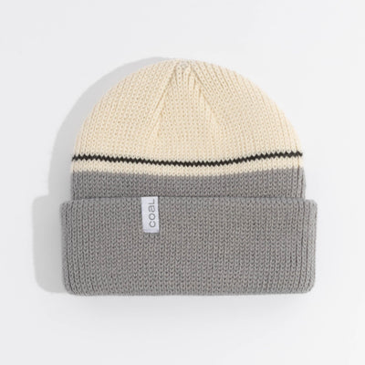 COAL Frena Beanie - Mid Grey Blocked Stripe