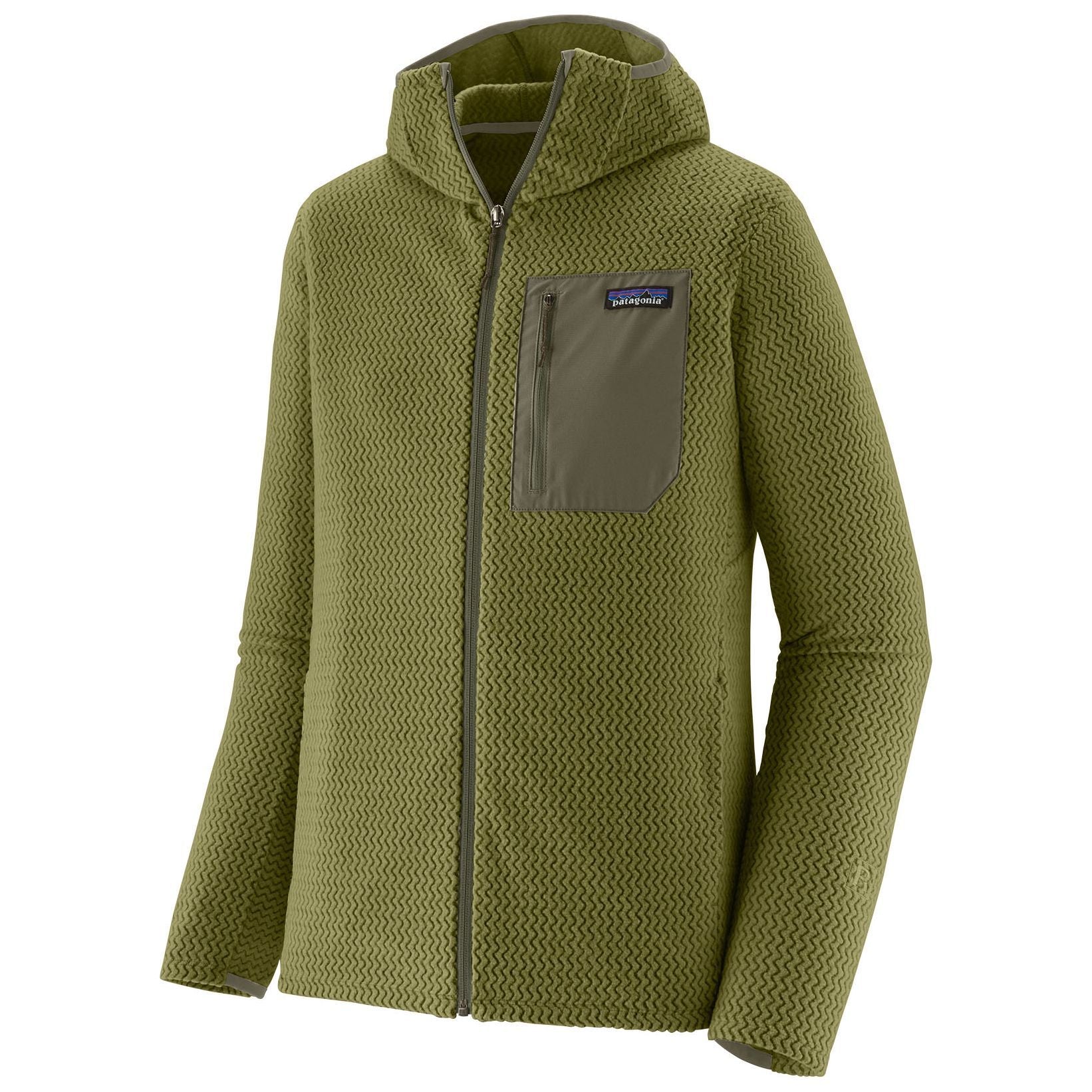 Mens R1 Air Full Zip Hoody - Caper Green