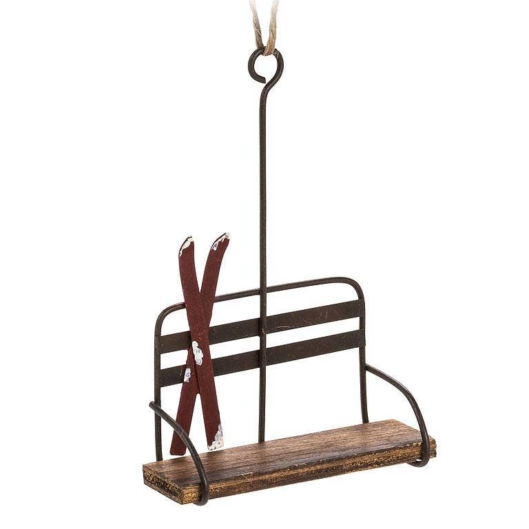 Abbott Chair Lift with Skis Ornament-5.5"H
