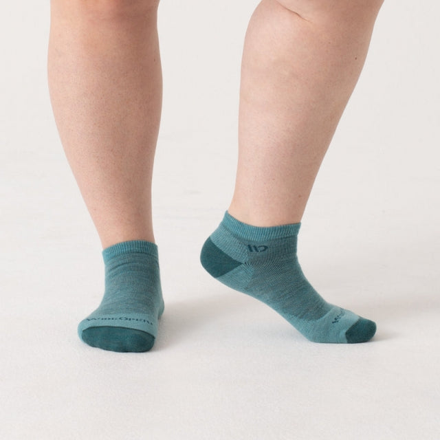 Wide Open 9500 Women's Solid Cushioned No Show Socks - Light Teal