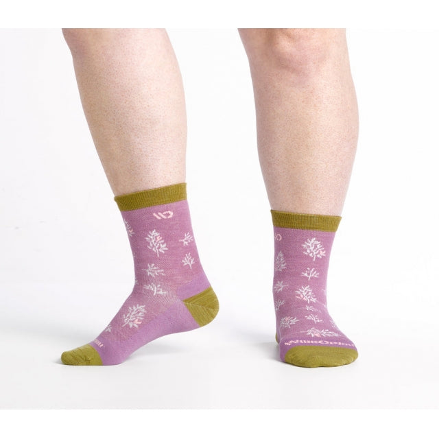 Wide Open 9503 Women’s Foliage Lightweight Micro Crew Socks - Violet