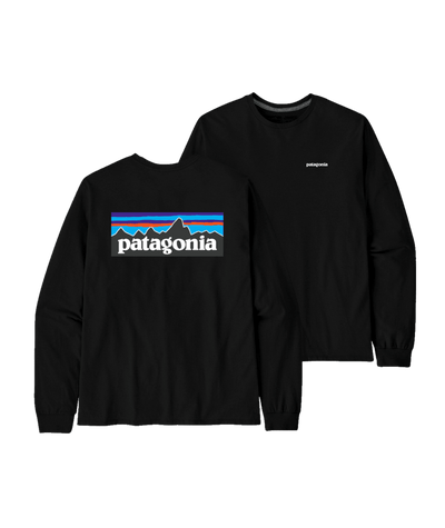 Patagonia Men's Long-sleeved P-6 Logo Responsibili-Tee - Black