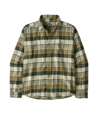 Patagonia Men's Long-Sleeved Lightweight Fjord Flannel Shirt - Rocky: Old Growth Green