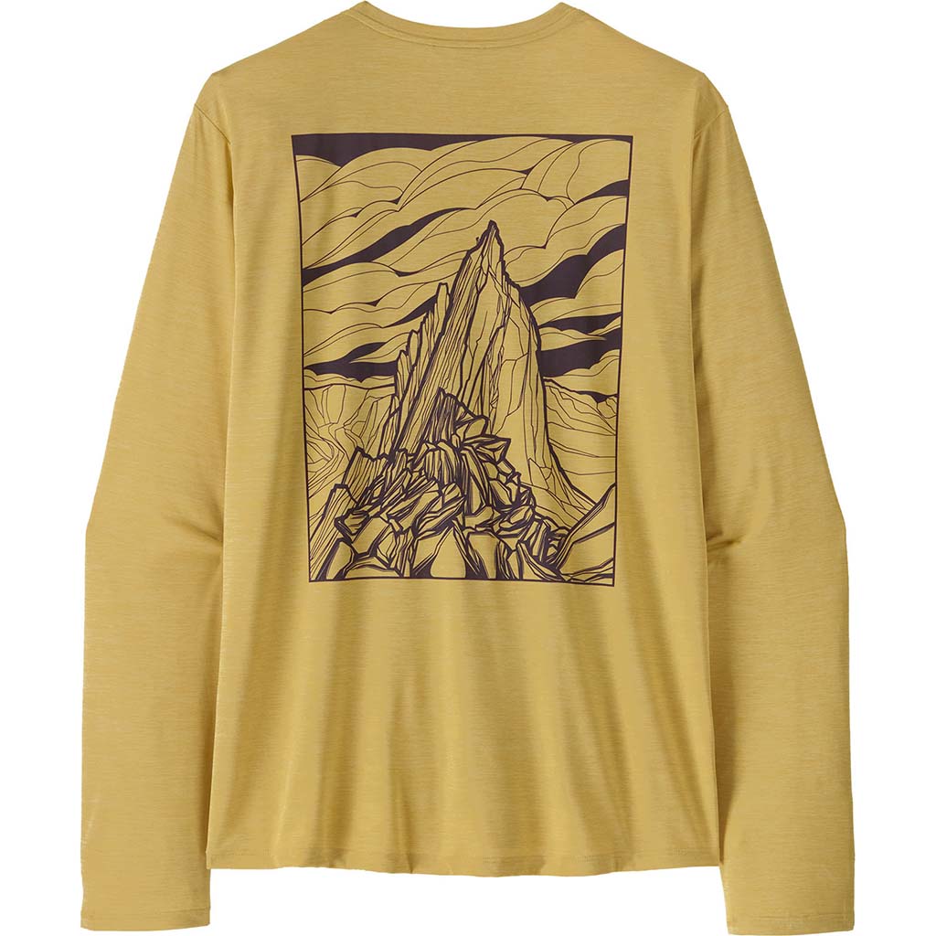 Mens Long Sleeved Cap Cool Daily Shirt - Cloud Crag Limestone Yellow - Light Limestone Yellow X-Dye