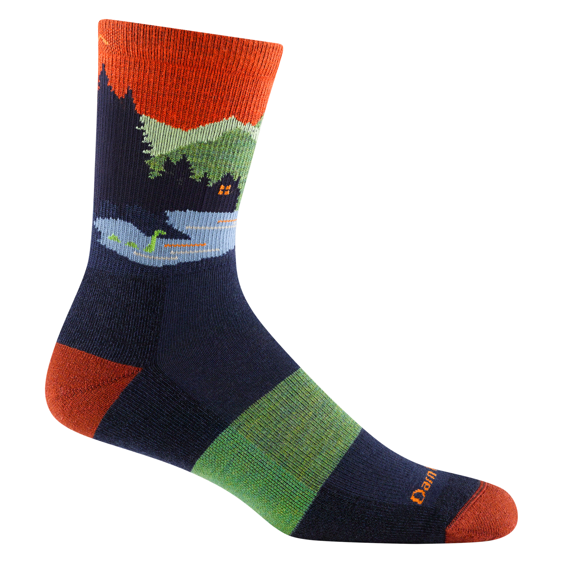 Mens 5014 Close Encounters Micro Crew Midweight With Cushion - Eclipse