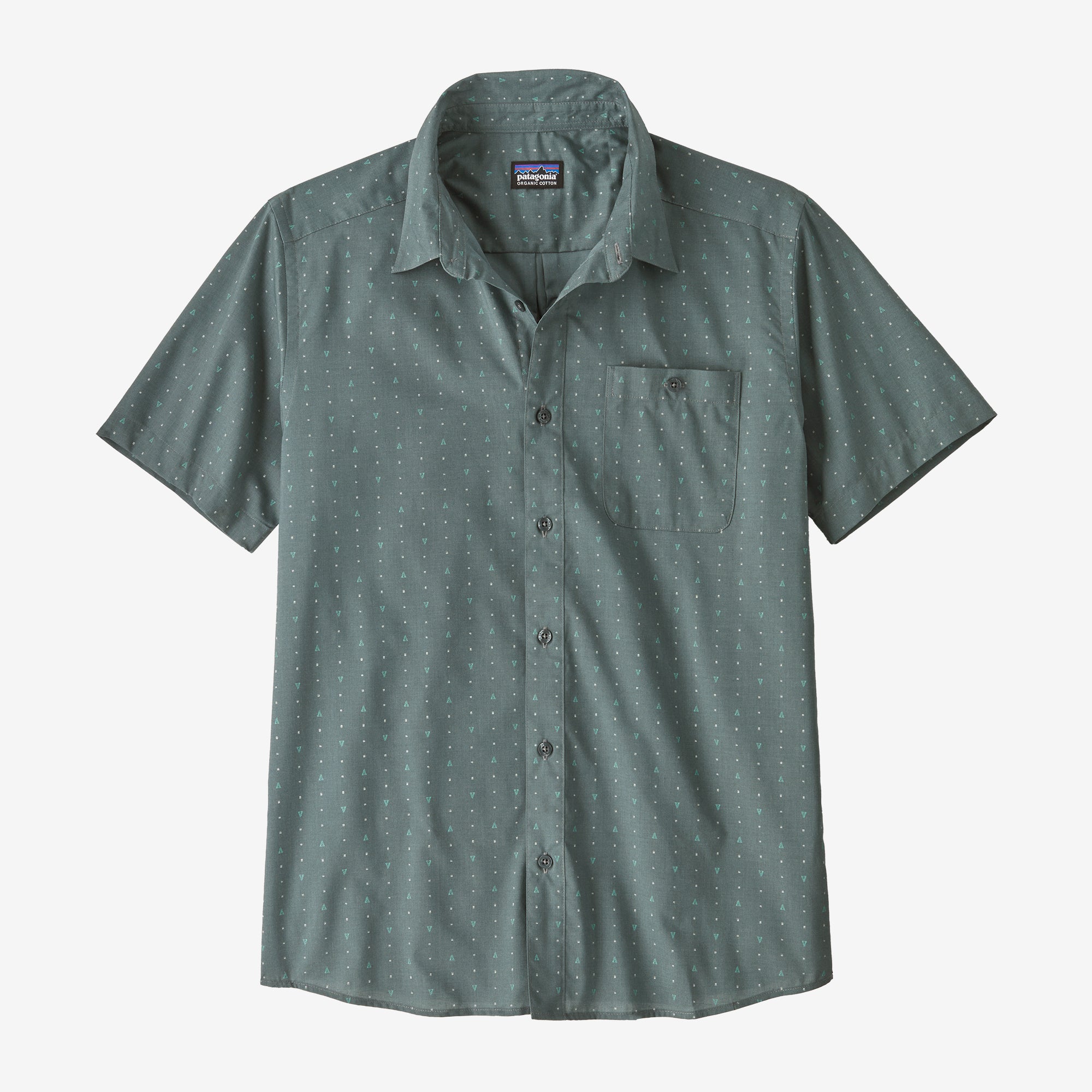 Mens Go To Shirt - Climbing Stripe: Still Blue