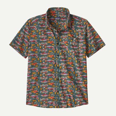 Patagonia Men's Go-To Shirt - Ocean Blooms: Weathered Stone