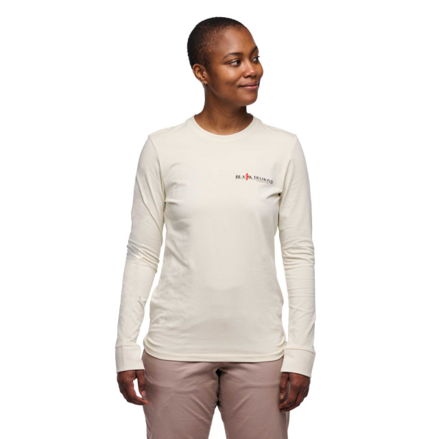 Black Diamond Women's Heritage Wordmark Long Sleeve Tee - Off White