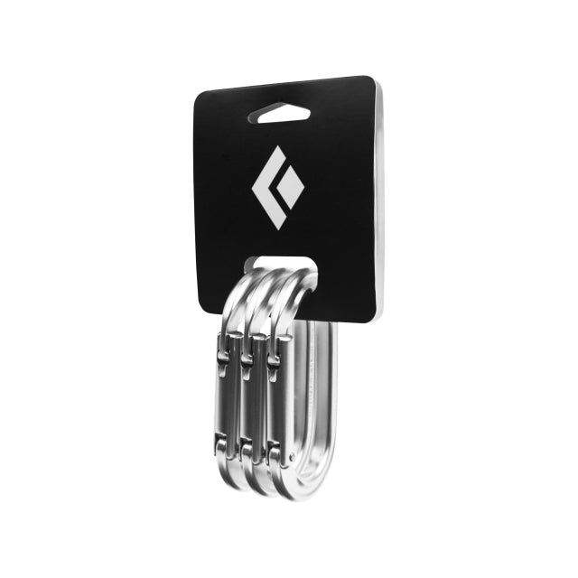 Black Diamond Oval Keylock Carabiner 3 Pack - Polished