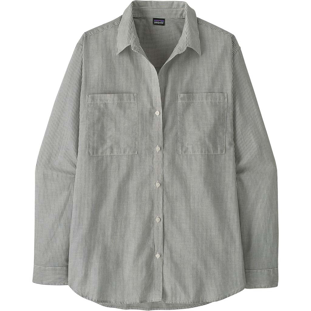 Womens Lw A C Buttondown - Solstice Stripe: Smolder Blue