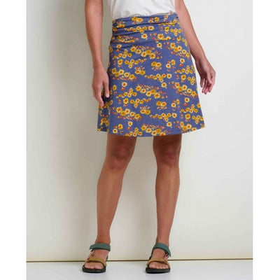 Toad&Co Women's Chaka Skirt - Blue Shadow Daisy Print