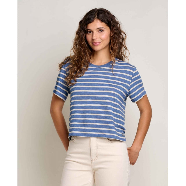 Toad&Co Women's Boundless Jersey SS Crew - Kyanite Stripe