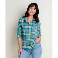 Toad&Co Women's Re-Form Flannel LS Shirt - Glacier Lg Windowpane