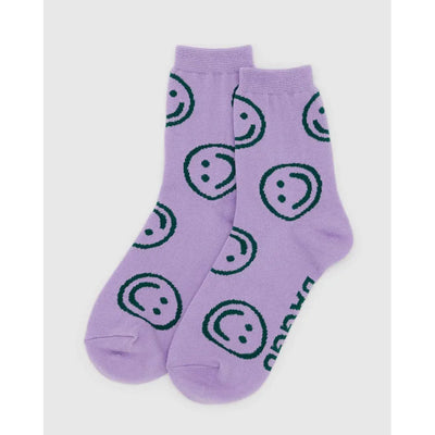 Baggu Baggu Crew Sock - Lavender Happy