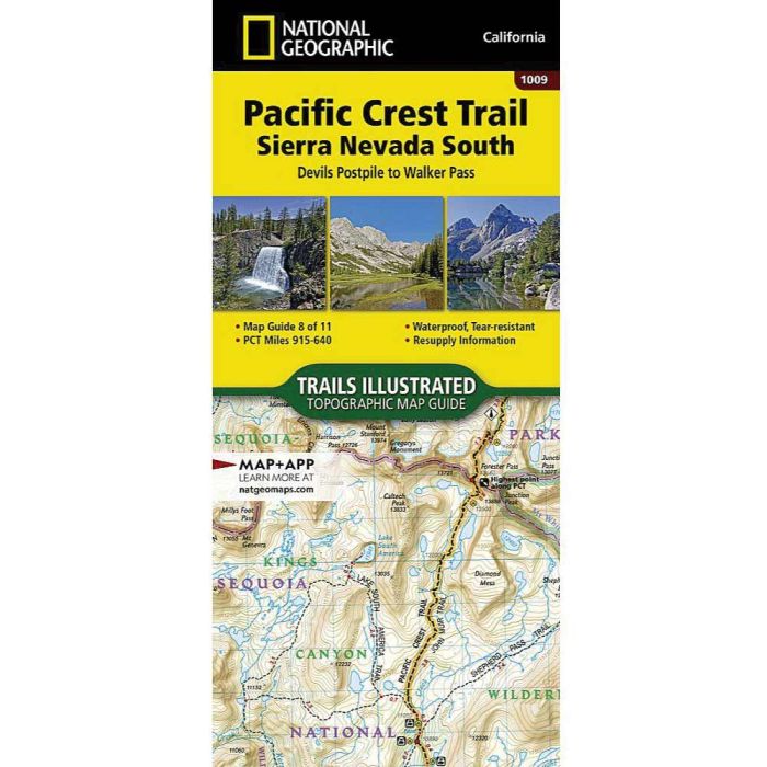 Pacific Crest Trail Sierra Nevada South Map Devil S Postpile To Walker Pass