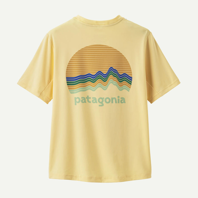 Patagonia Kid's Capilene Silkweight T-Shirt - Ridge Rise Moonlight: Buttercup Yellow