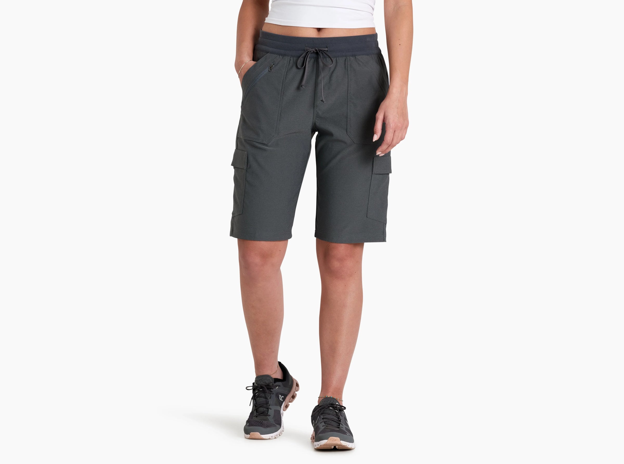 Womens Trekr Pull On Cargo Short - Charcoal