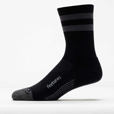 Elite Light Cushion Mini Crew Socks - Black High Top Stripe