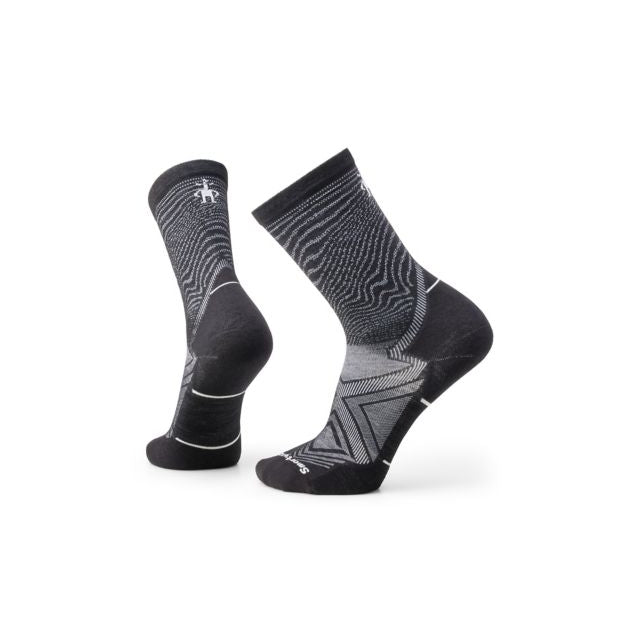 Smartwool Trail Run Targeted Cushion Crew Socks - Black-White