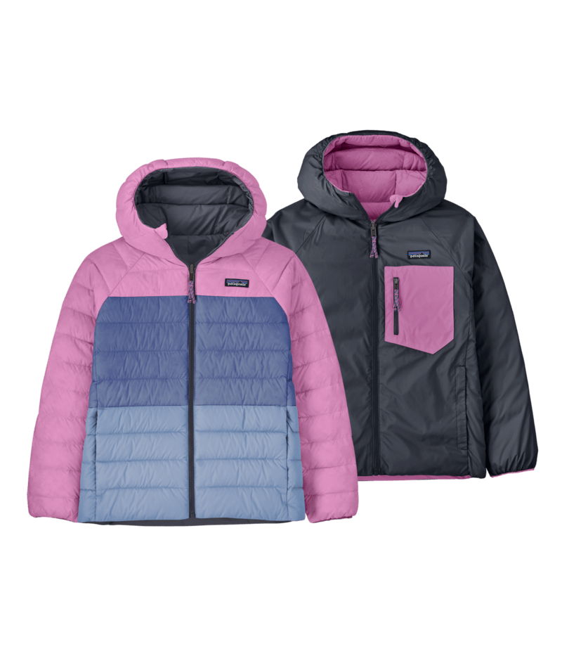Patagonia Kid's Reversible Down Sweater Hoody - Smolder Blue
