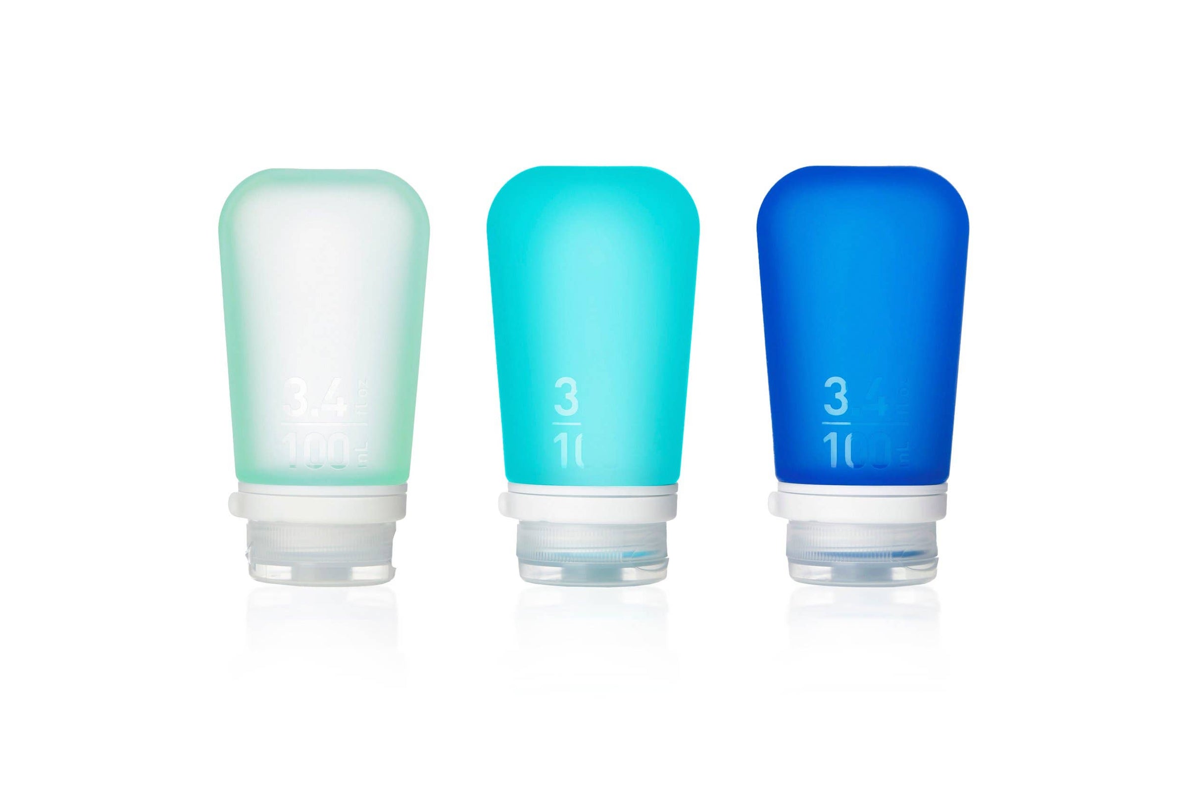GoToob+ 3-Pack Refillable Silicone Travel Bottles: Ocean / Medium