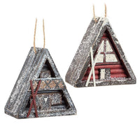 Abbott Winter A-Frame Ornament-2 Assorted-4"H
