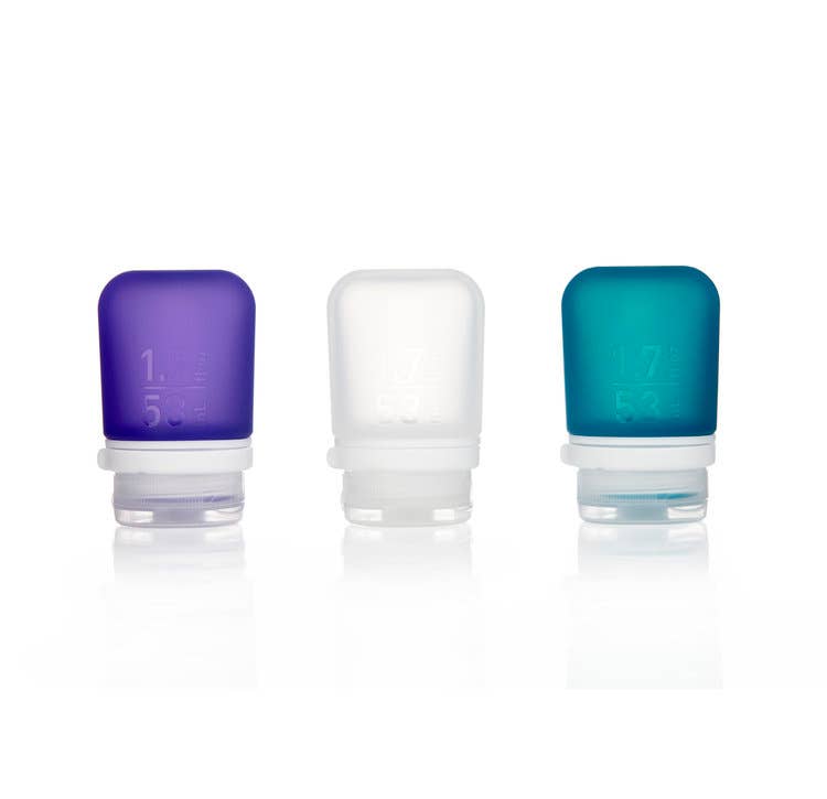 GoToob+ 3-Pack Refillable Silicone Travel Bottles: Ocean / Medium