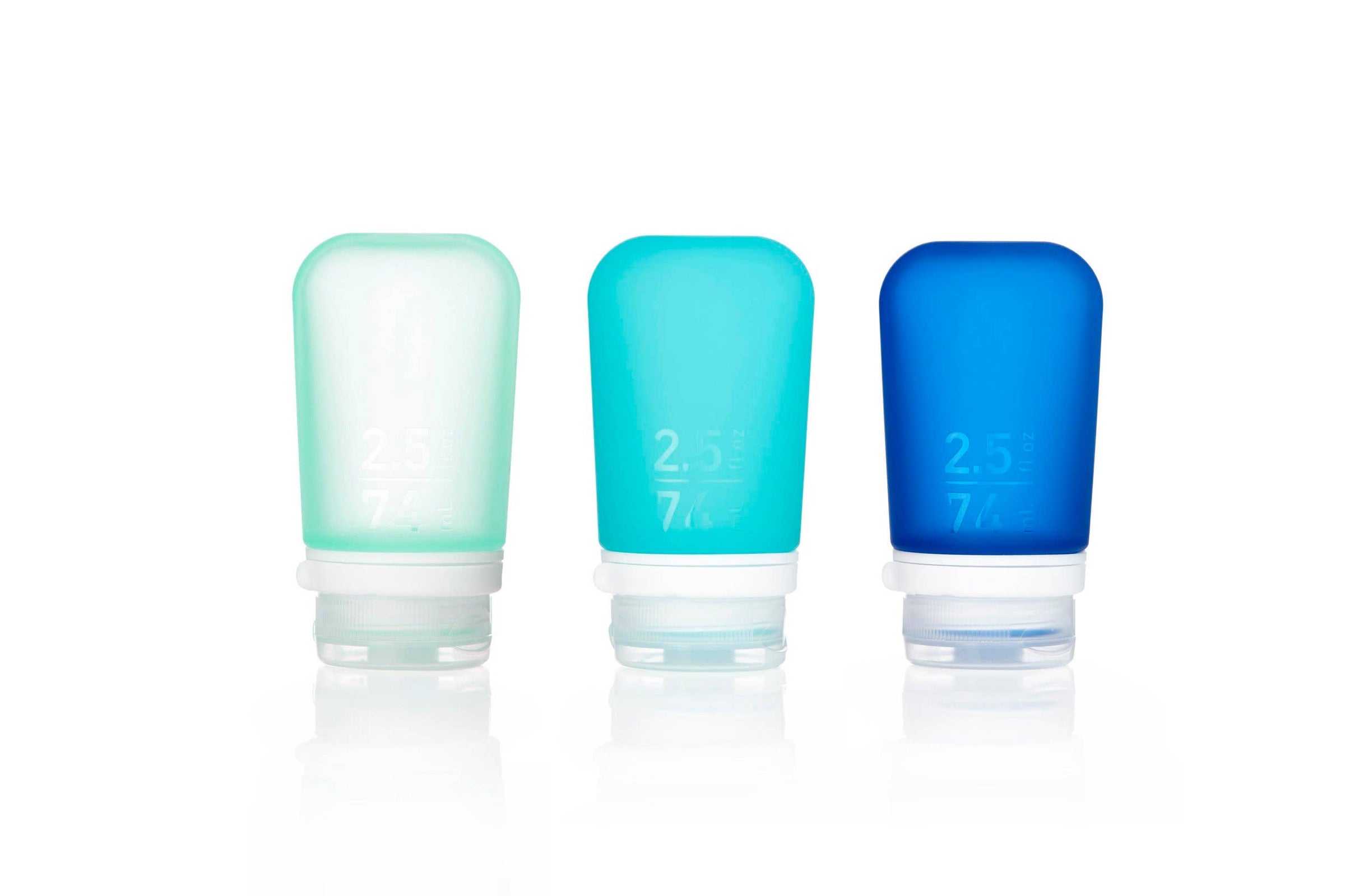 GoToob+ 3-Pack Refillable Silicone Travel Bottles: Ocean / Small