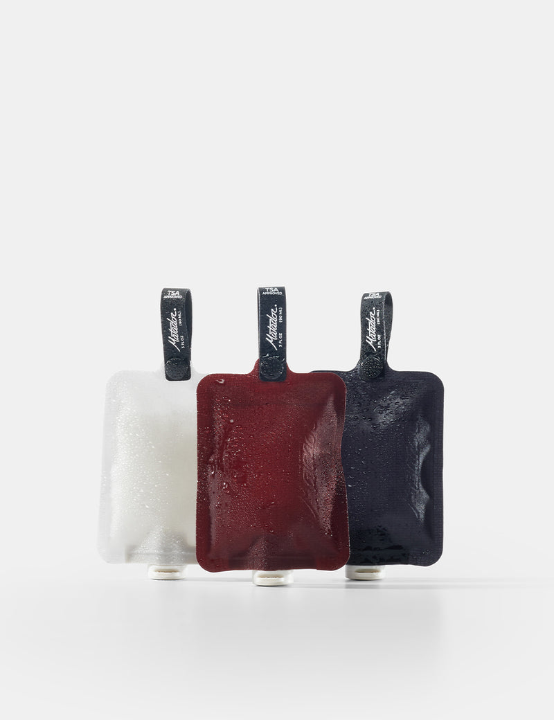 FlatPak Toiletry Bottle 3-Pack - Multi 2 (Charcoal/Garnet/Arctic White)