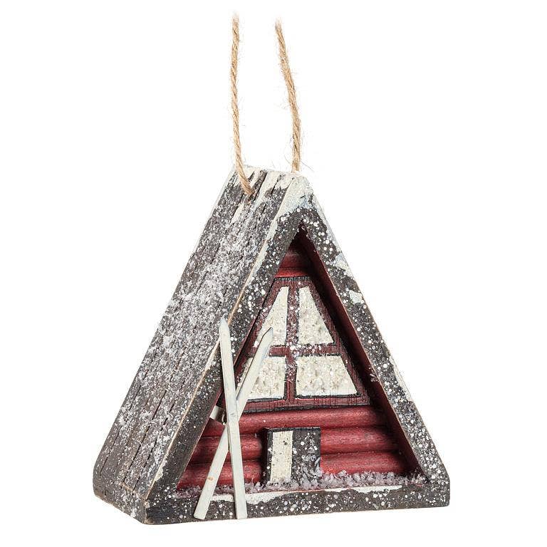 Winter A-Frame Ornament-2 Assorted-4"H