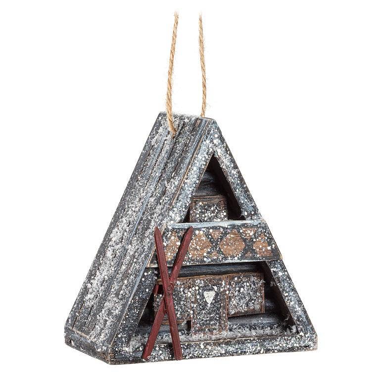 Winter A-Frame Ornament-2 Assorted-4"H
