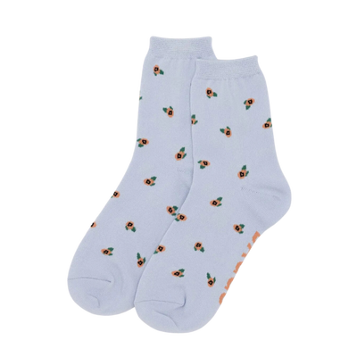 Baggu Crew Sock - Blue Rosette