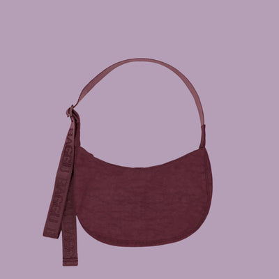 Medium Nylon Crescent Bag Copy - Mahogany