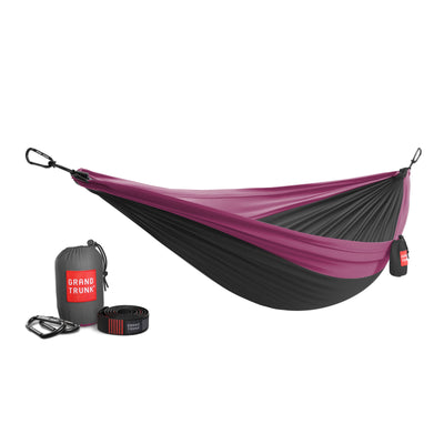 Grand Trunk Double Deluxe Parachute Nylon Hammock - Charcoal/Magenta