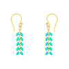 6138 -Enamel Cascade Earrings - Short - Aqua