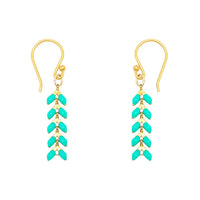 6138 -Enamel Cascade Earrings - Short - Aqua