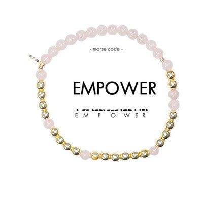 Morse Code Bracelet - Pink / Goldstone