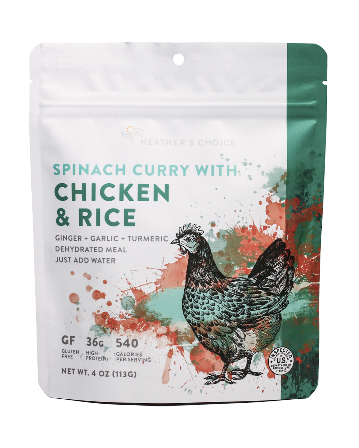 Heather's Choice Spinach Curry with Chicken and Rice