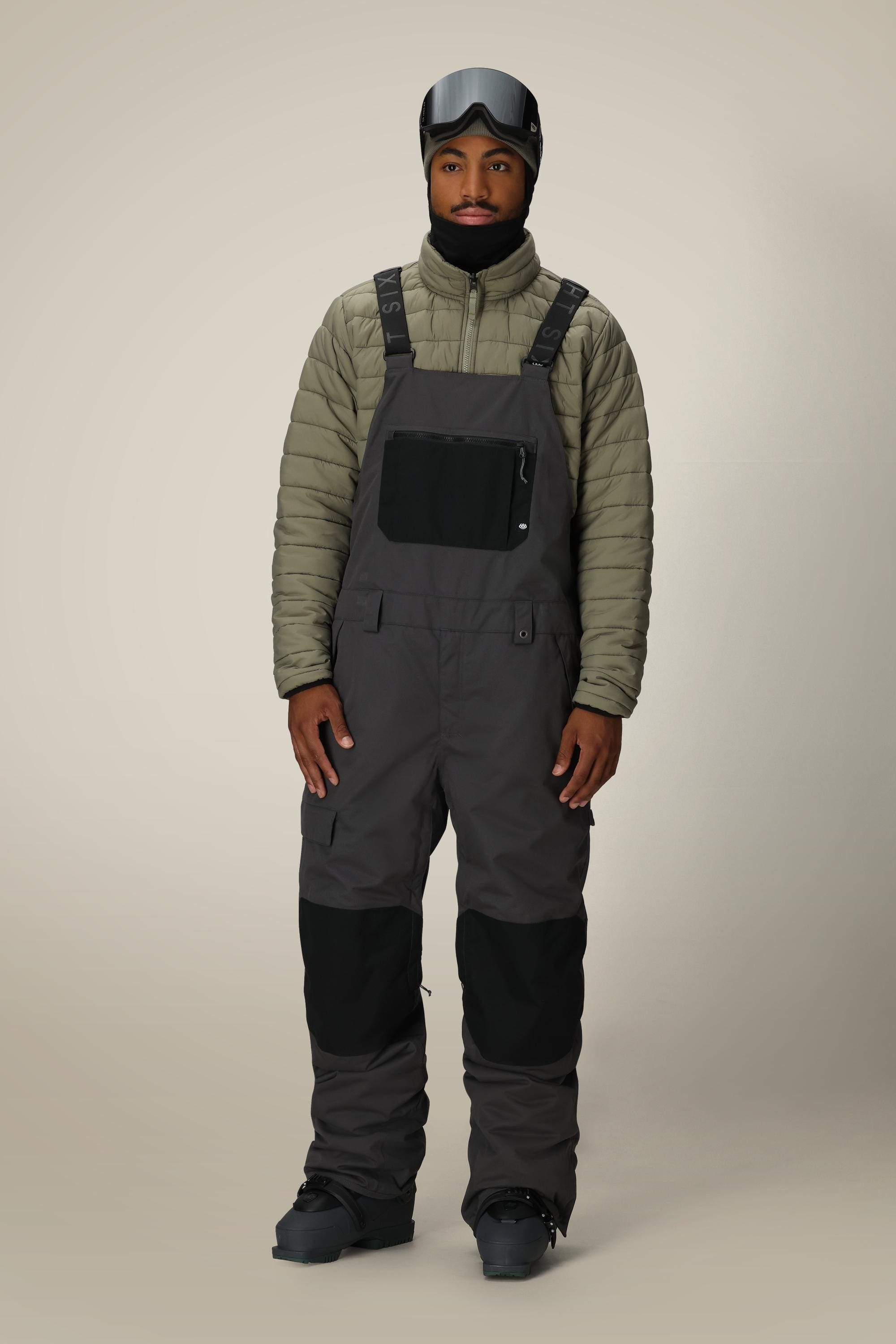 Mens Hot Lap Insulated Bib - CHARCOAL COLORBLOCK