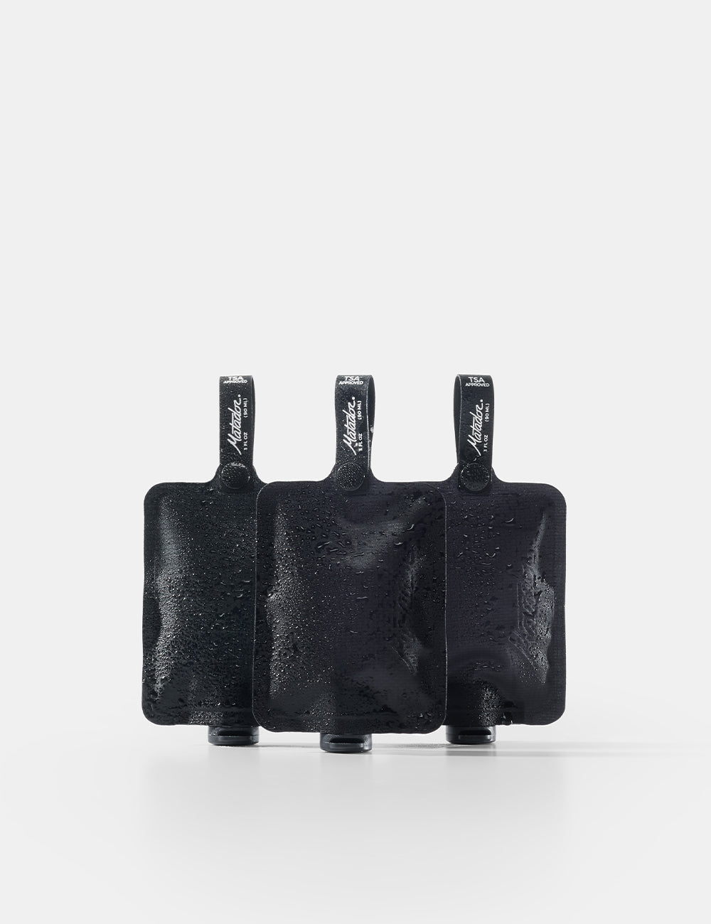 Matador FlatPak Toiletry Bottle 3-Pack - Charcoal/Slate Blue/Sage