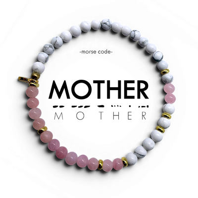 Ethic Goods Morse Code Bracelet — Mother, Pink / Marble